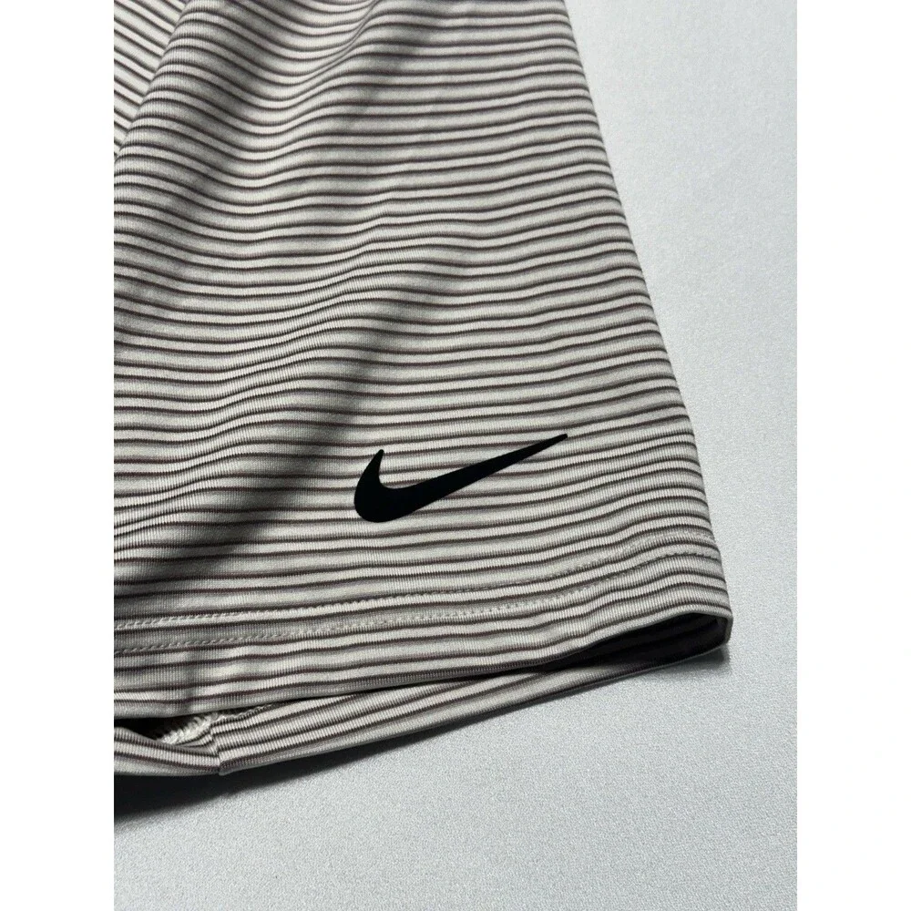 Nike Tour Golf Polo Shirt Mens Small Platinum Violet Dri-FIT Striped FZ7479-110